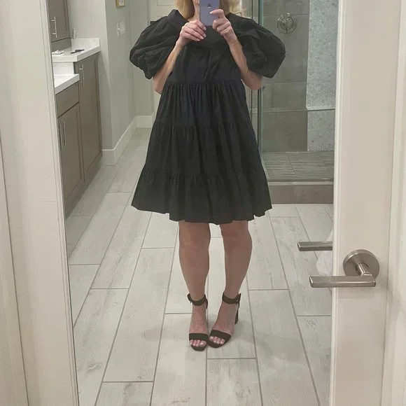 CINQ A SEPT ETHEL A-LINE BABYDOLL DRESS NAVY BLUE SIZE 2 NWT - Picture 15 of 16